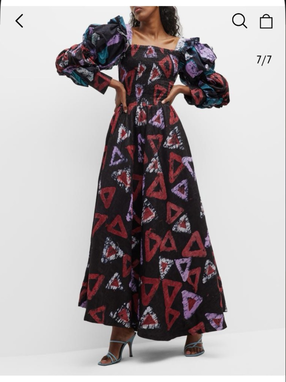 Busayo Daapo Tiered-Sleeve Multicolor Maxi Dress
